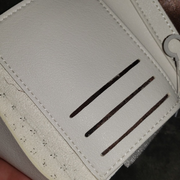 studded white clutch & wallet snap close - Picture 5 of 8
